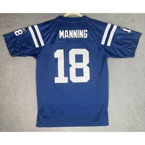 VTG Reebok Jersey Peyton Manning Colts Youth Boys Large 14-16 Blue NFL EUC